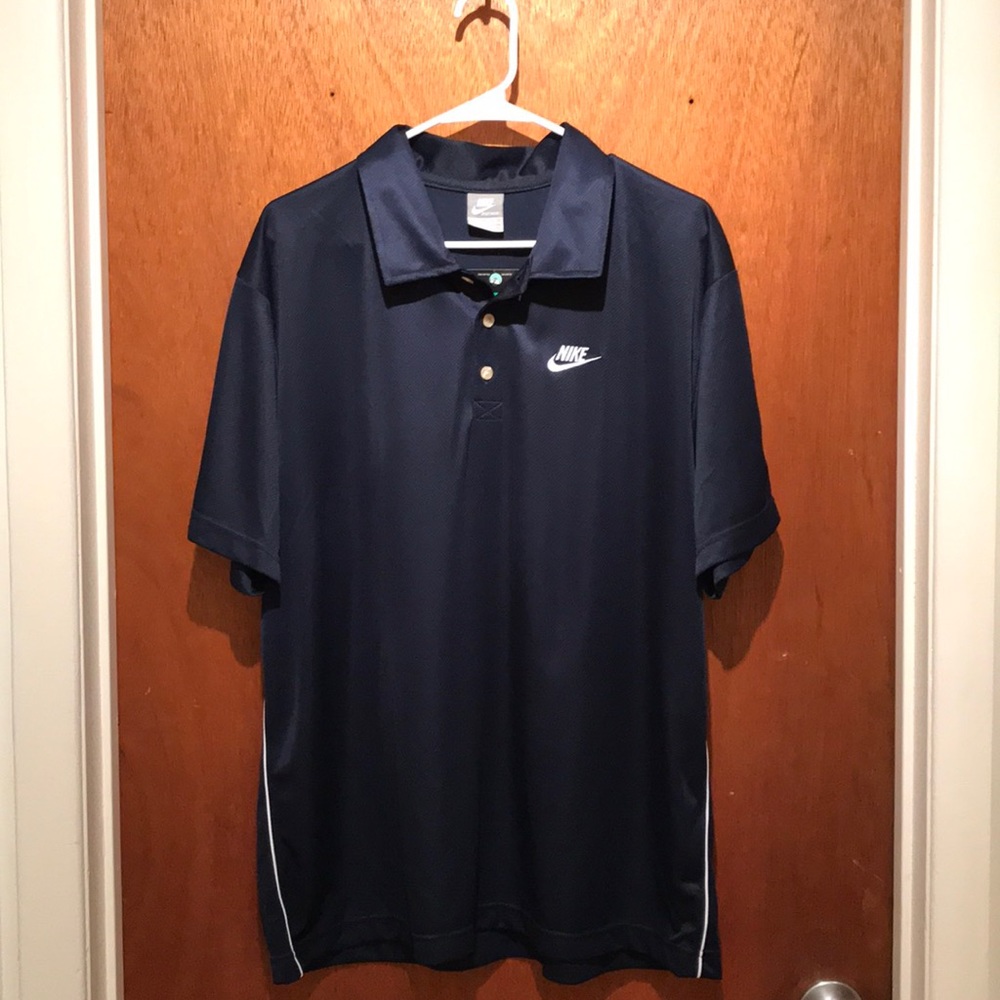 Nike Navy & White Polo Golf Athletic Shirt Size XL - Picture 7 of 8